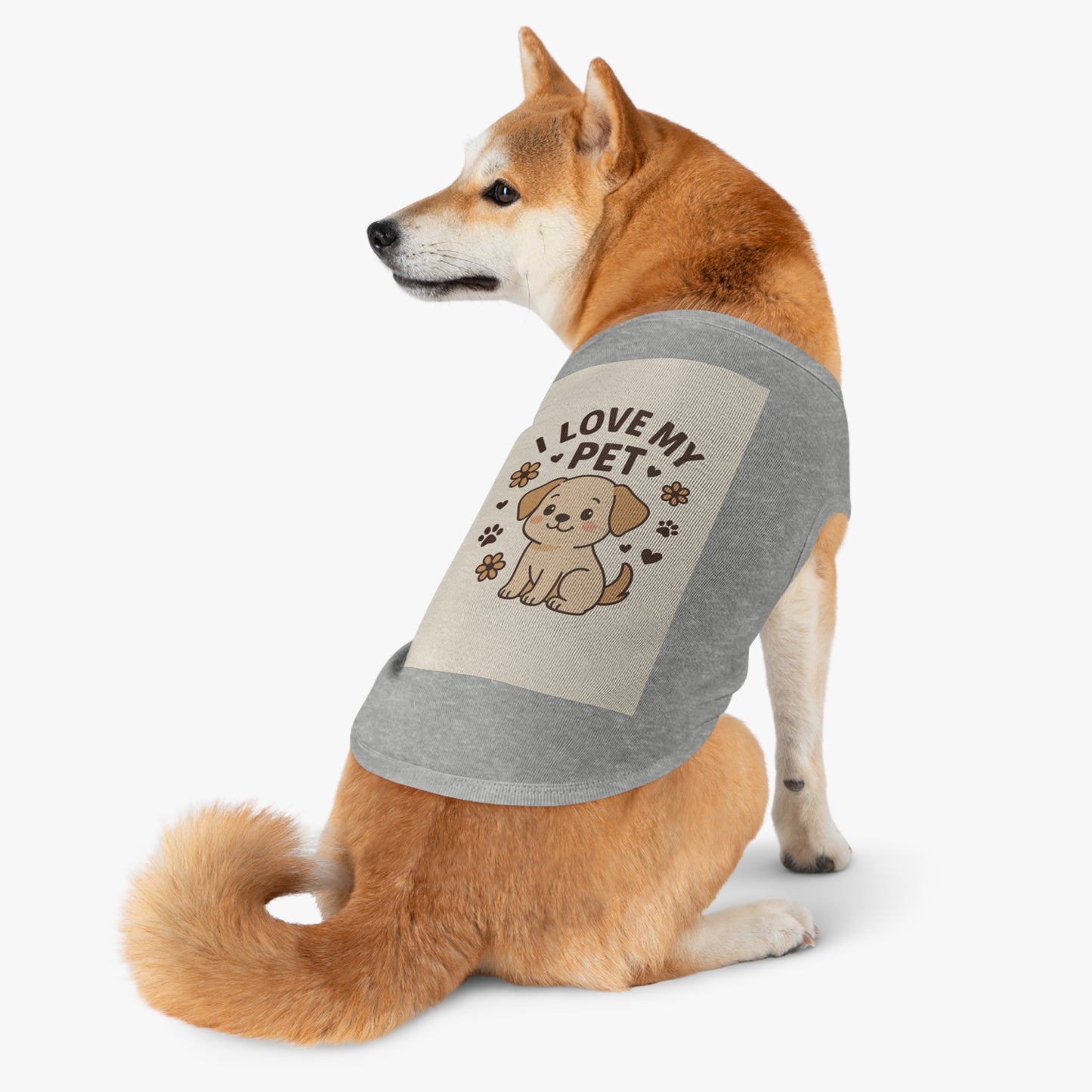 Customizable Cute Pet Tank Top - I Love My Pet, Dog Apparel, Pet Lover Gifts, Summer Dog Fashion, Comfortable Dog Clothing