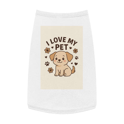Customizable Cute Pet Tank Top - I Love My Pet, Dog Apparel, Pet Lover Gifts, Summer Dog Fashion, Comfortable Dog Clothing