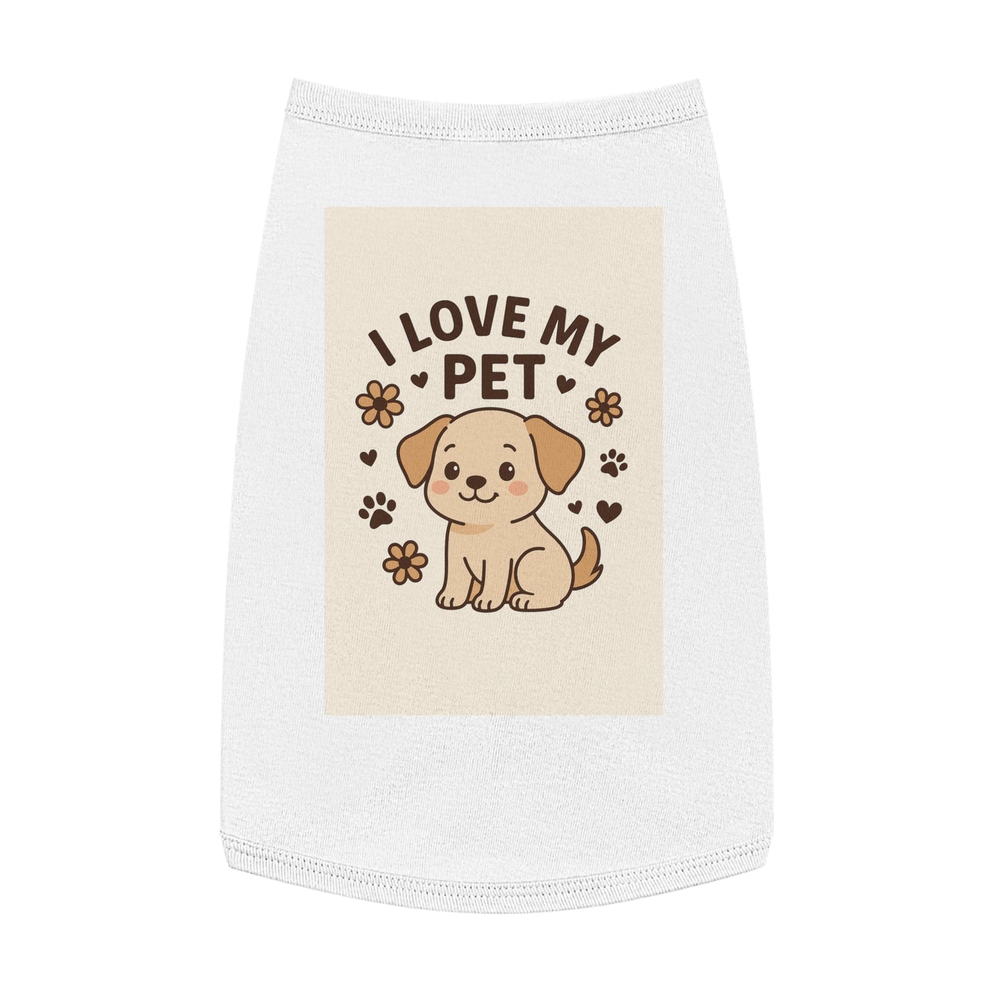 Customizable Cute Pet Tank Top - I Love My Pet, Dog Apparel, Pet Lover Gifts, Summer Dog Fashion, Comfortable Dog Clothing