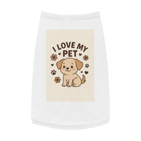 Customizable Cute Pet Tank Top - I Love My Pet, Dog Apparel, Pet Lover Gifts, Summer Dog Fashion, Comfortable Dog Clothing