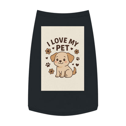 Customizable Cute Pet Tank Top - I Love My Pet, Dog Apparel, Pet Lover Gifts, Summer Dog Fashion, Comfortable Dog Clothing