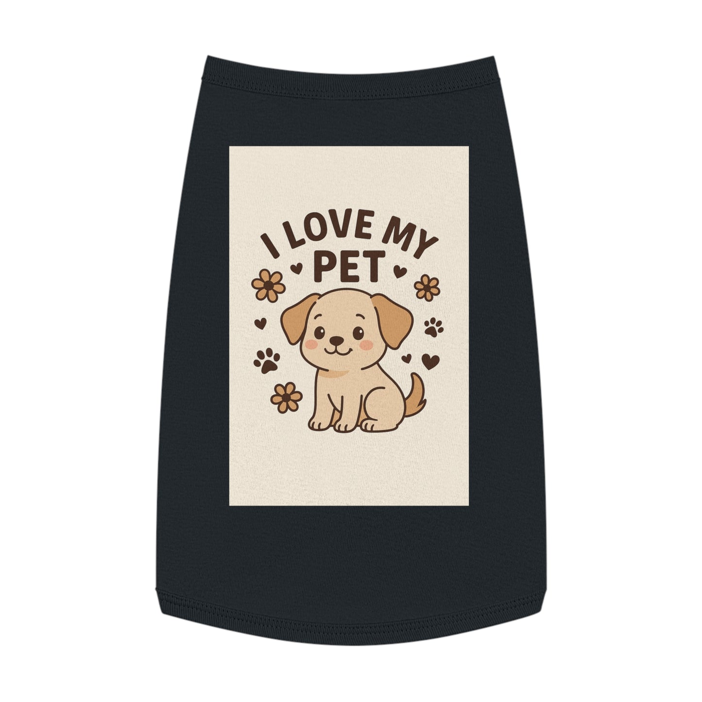 Customizable Cute Pet Tank Top - I Love My Pet, Dog Apparel, Pet Lover Gifts, Summer Dog Fashion, Comfortable Dog Clothing