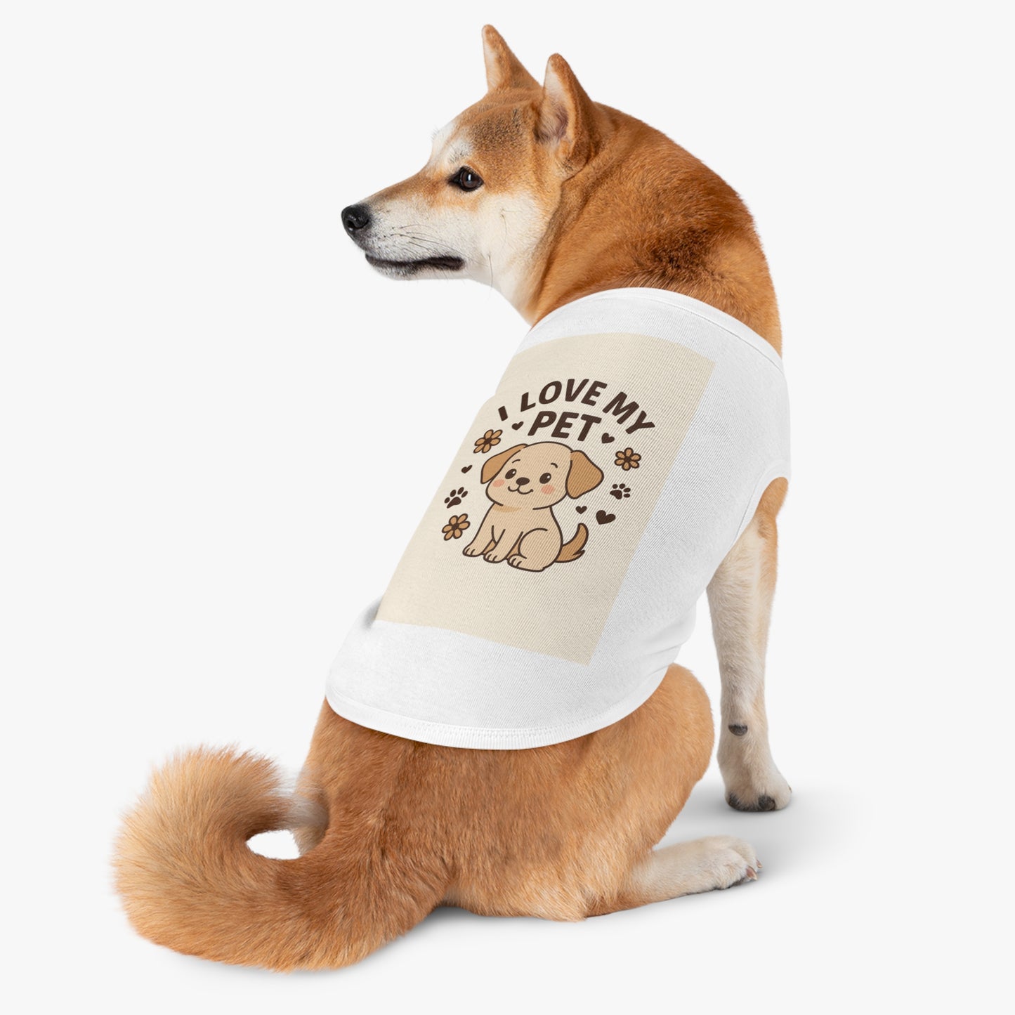 Customizable Cute Pet Tank Top - I Love My Pet, Dog Apparel, Pet Lover Gifts, Summer Dog Fashion, Comfortable Dog Clothing