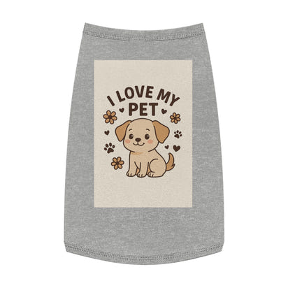 Customizable Cute Pet Tank Top - I Love My Pet, Dog Apparel, Pet Lover Gifts, Summer Dog Fashion, Comfortable Dog Clothing