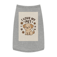 Customizable Cute Pet Tank Top - I Love My Pet, Dog Apparel, Pet Lover Gifts, Summer Dog Fashion, Comfortable Dog Clothing