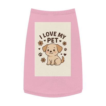 Customizable Cute Pet Tank Top - I Love My Pet, Dog Apparel, Pet Lover Gifts, Summer Dog Fashion, Comfortable Dog Clothing