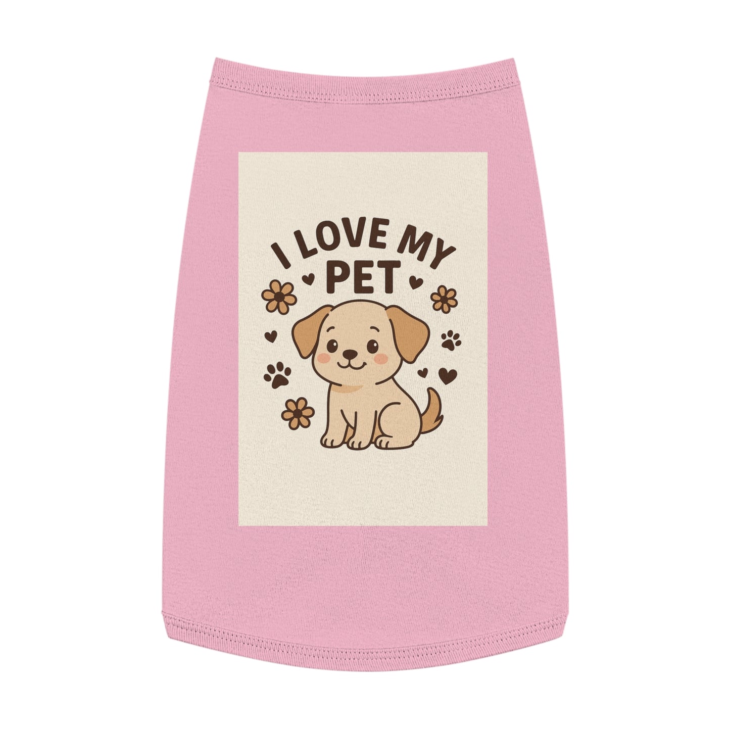 Customizable Cute Pet Tank Top - I Love My Pet, Dog Apparel, Pet Lover Gifts, Summer Dog Fashion, Comfortable Dog Clothing