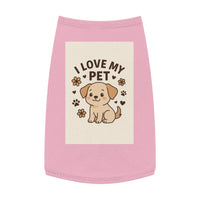 Customizable Cute Pet Tank Top - I Love My Pet, Dog Apparel, Pet Lover Gifts, Summer Dog Fashion, Comfortable Dog Clothing
